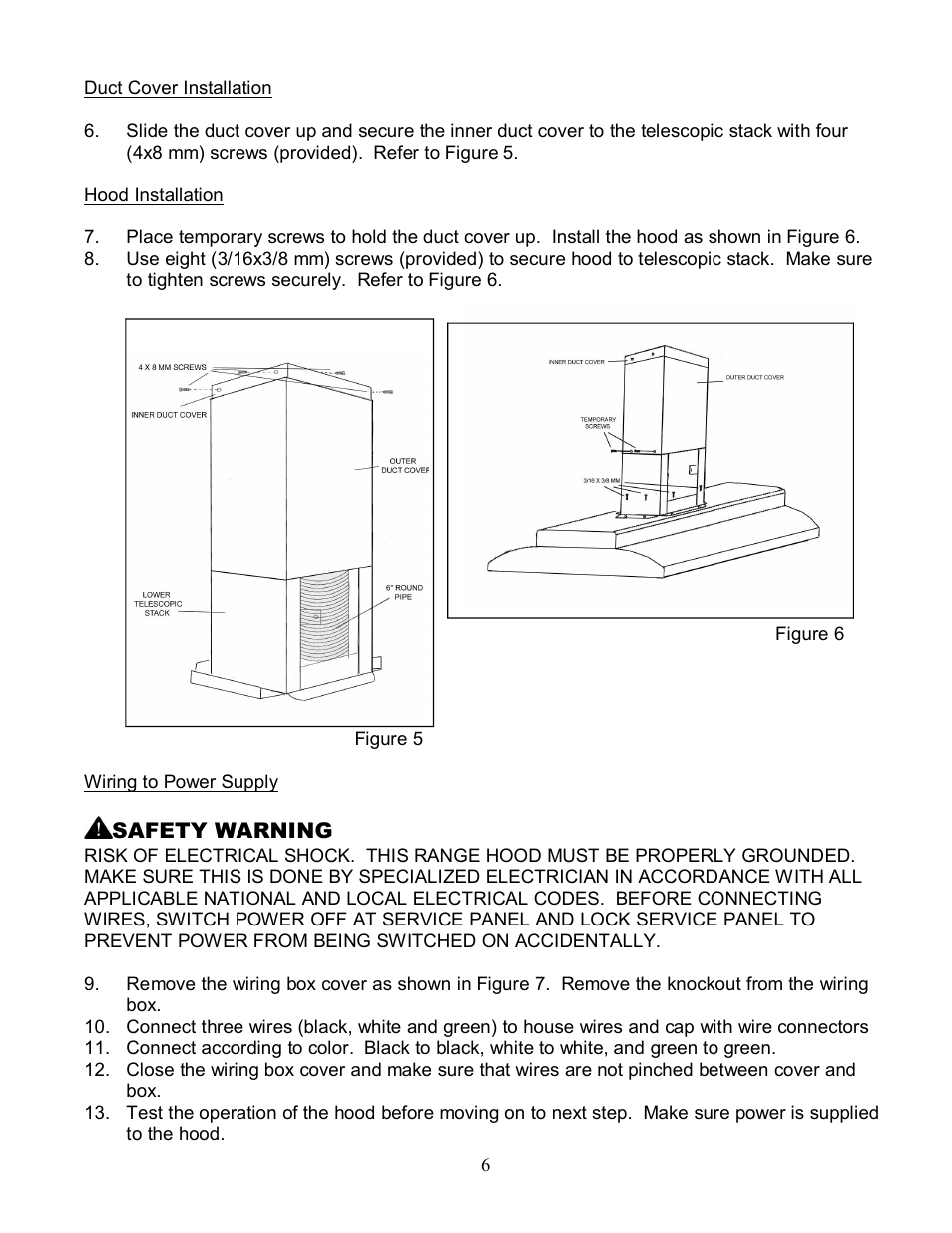 Kobe Range Hoods IS2342SQ User Manual | Page 8 / 23