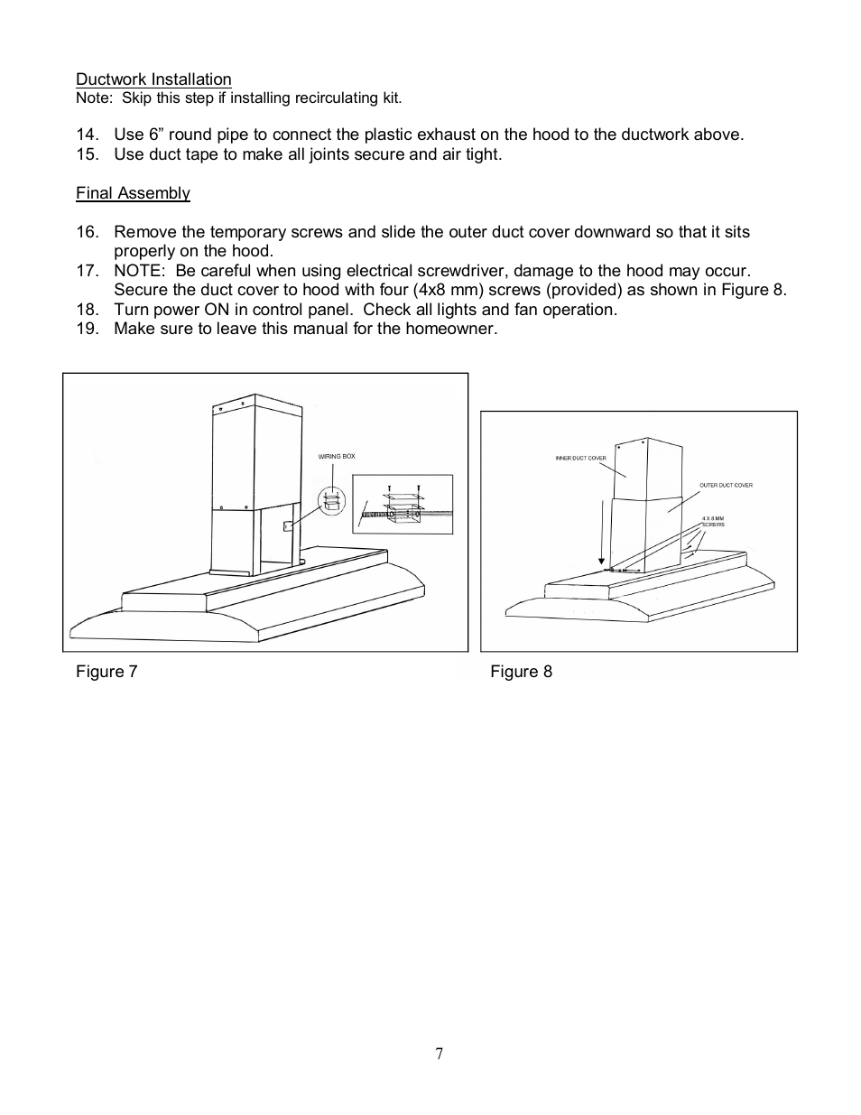 Kobe Range Hoods IS2342SQ User Manual | Page 9 / 23