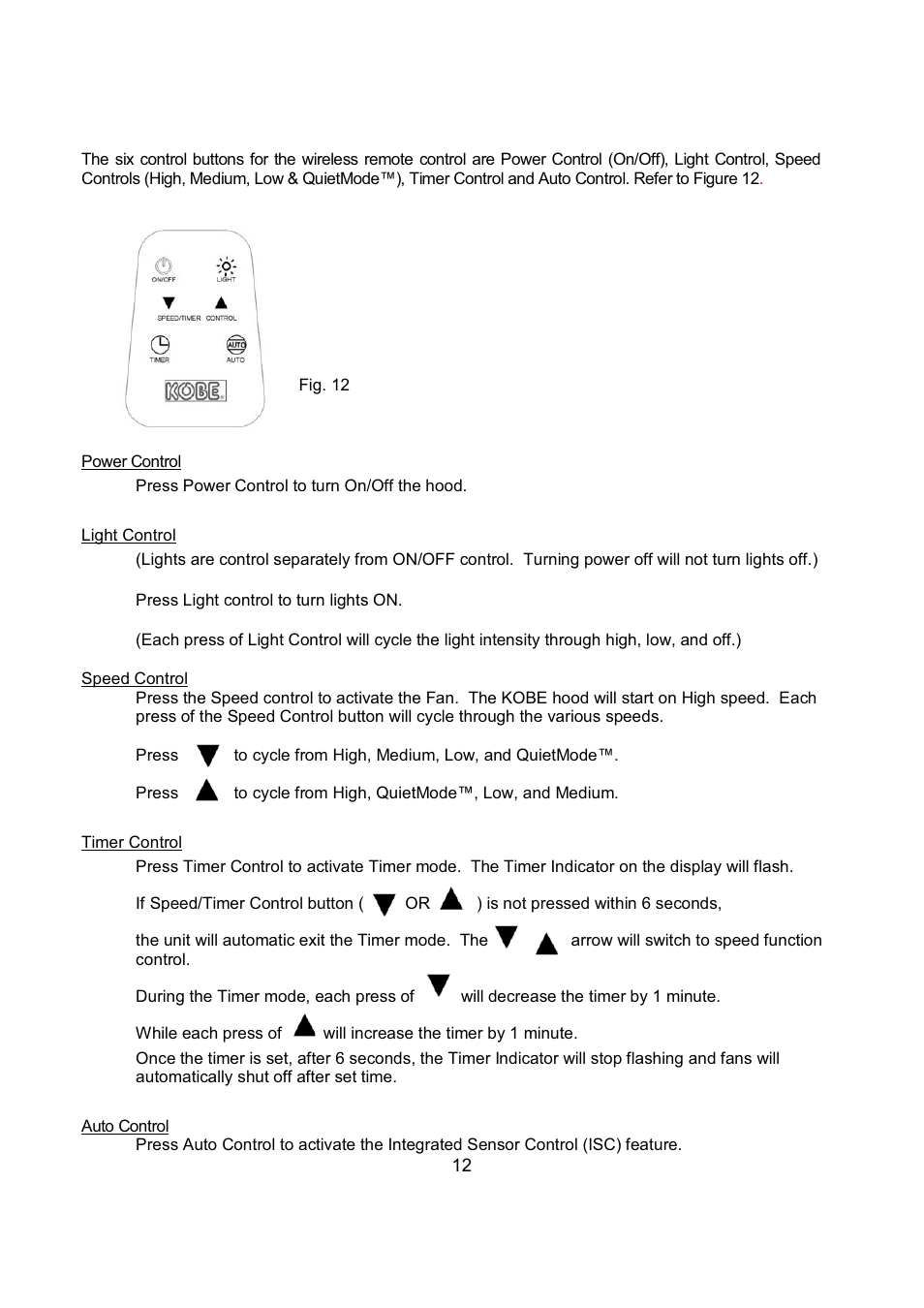 Kobe Range Hoods IN2636SQB-1 User Manual | Page 15 / 76