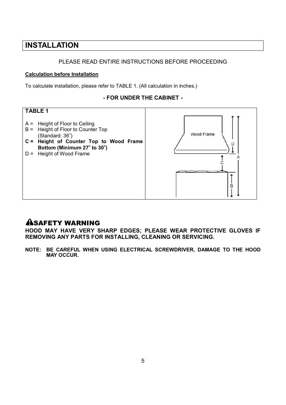 Installation | Kobe Range Hoods IN2636SQB-1 User Manual | Page 8 / 76