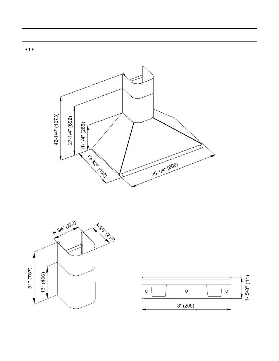 Measurements & diagrams | Kobe Range Hoods CH8136SQB User Manual | Page 15 / 24