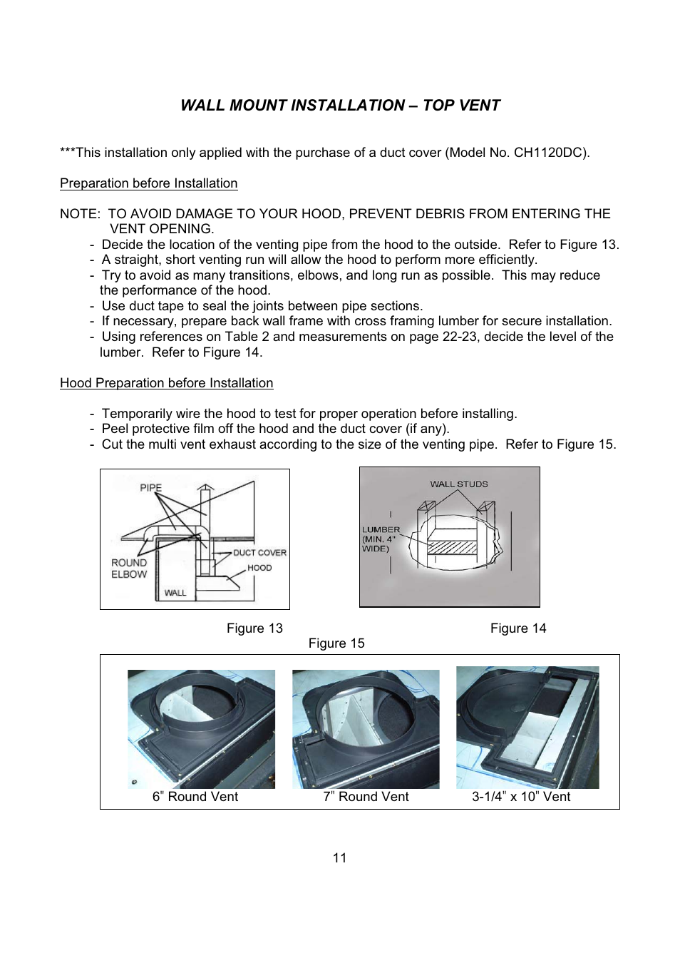 Kobe Range Hoods CH2736SQB User Manual | Page 13 / 102