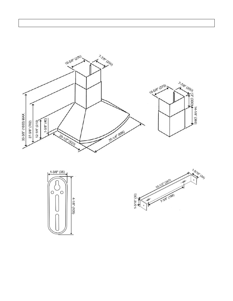 Measurements & diagrams | Kobe Range Hoods RA9236SQ User Manual | Page 15 / 72