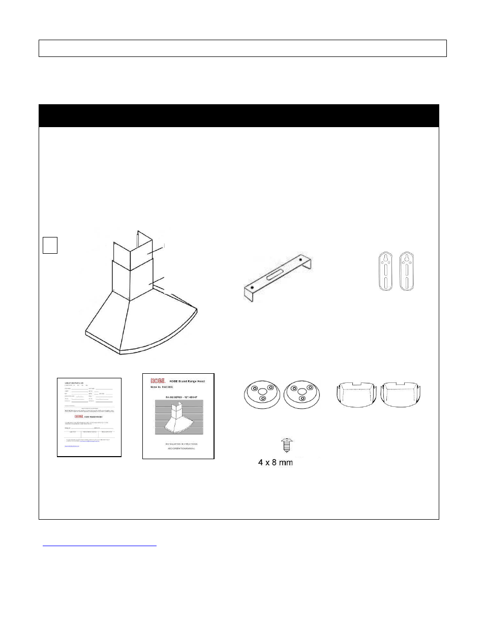 Componentes del paquete | Kobe Range Hoods RA9236SQ User Manual | Page 53 / 72