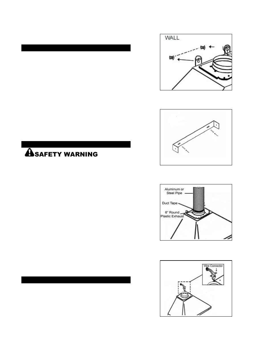 Safety warning | Kobe Range Hoods RA9430SQB User Manual | Page 8 / 21