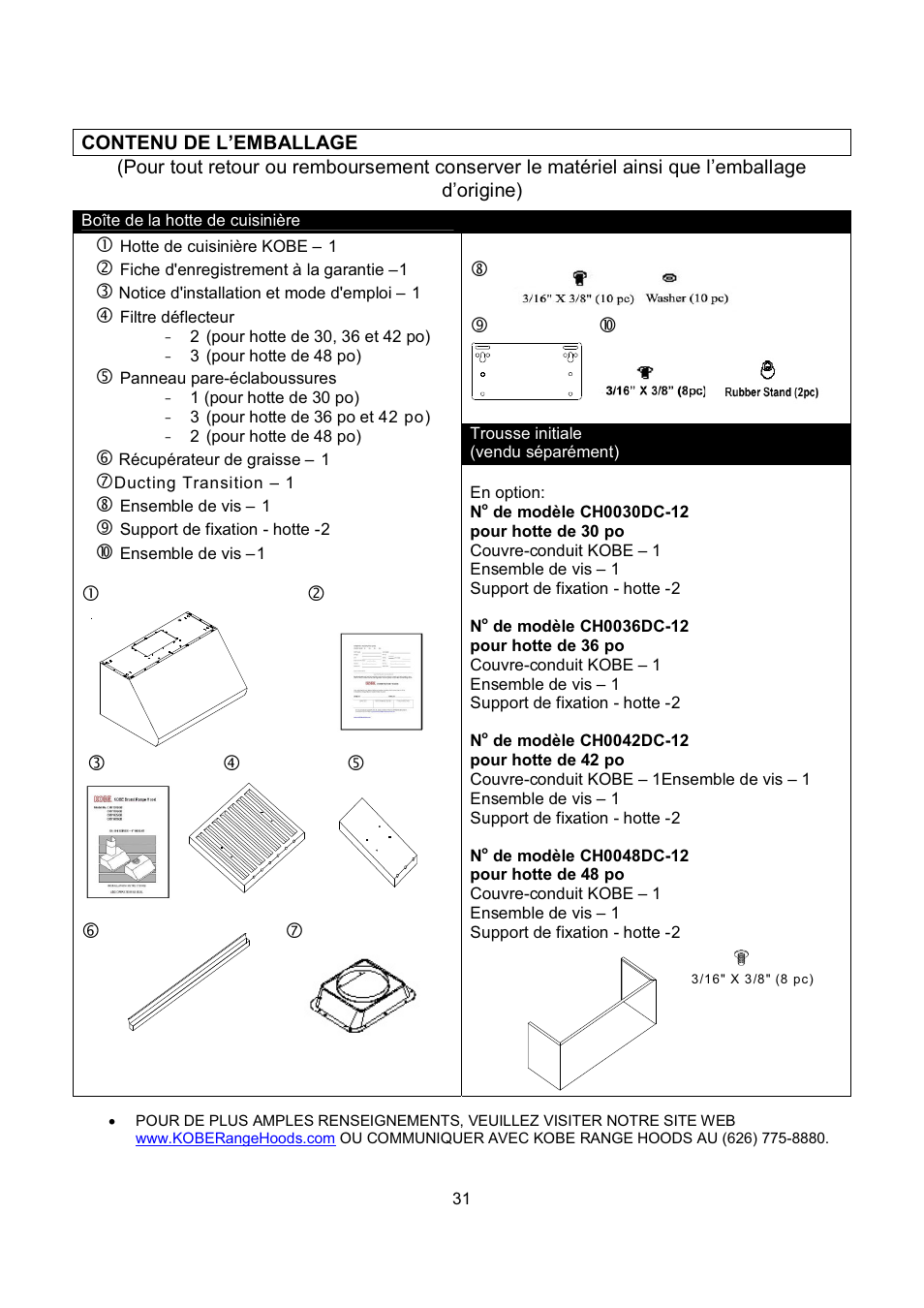 Kobe Range Hoods CH-100 CH0030SQB User Manual | Page 33 / 84