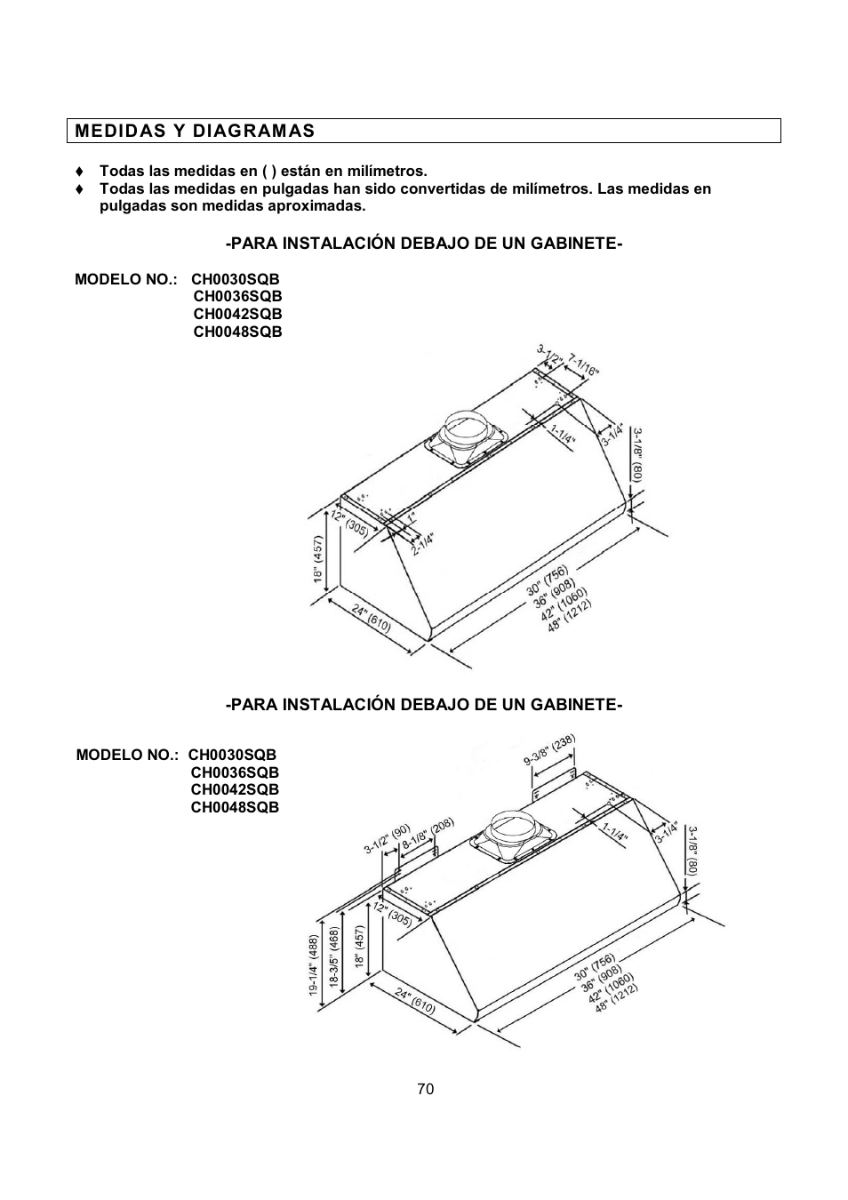 Kobe Range Hoods CH-100 CH0030SQB User Manual | Page 72 / 84