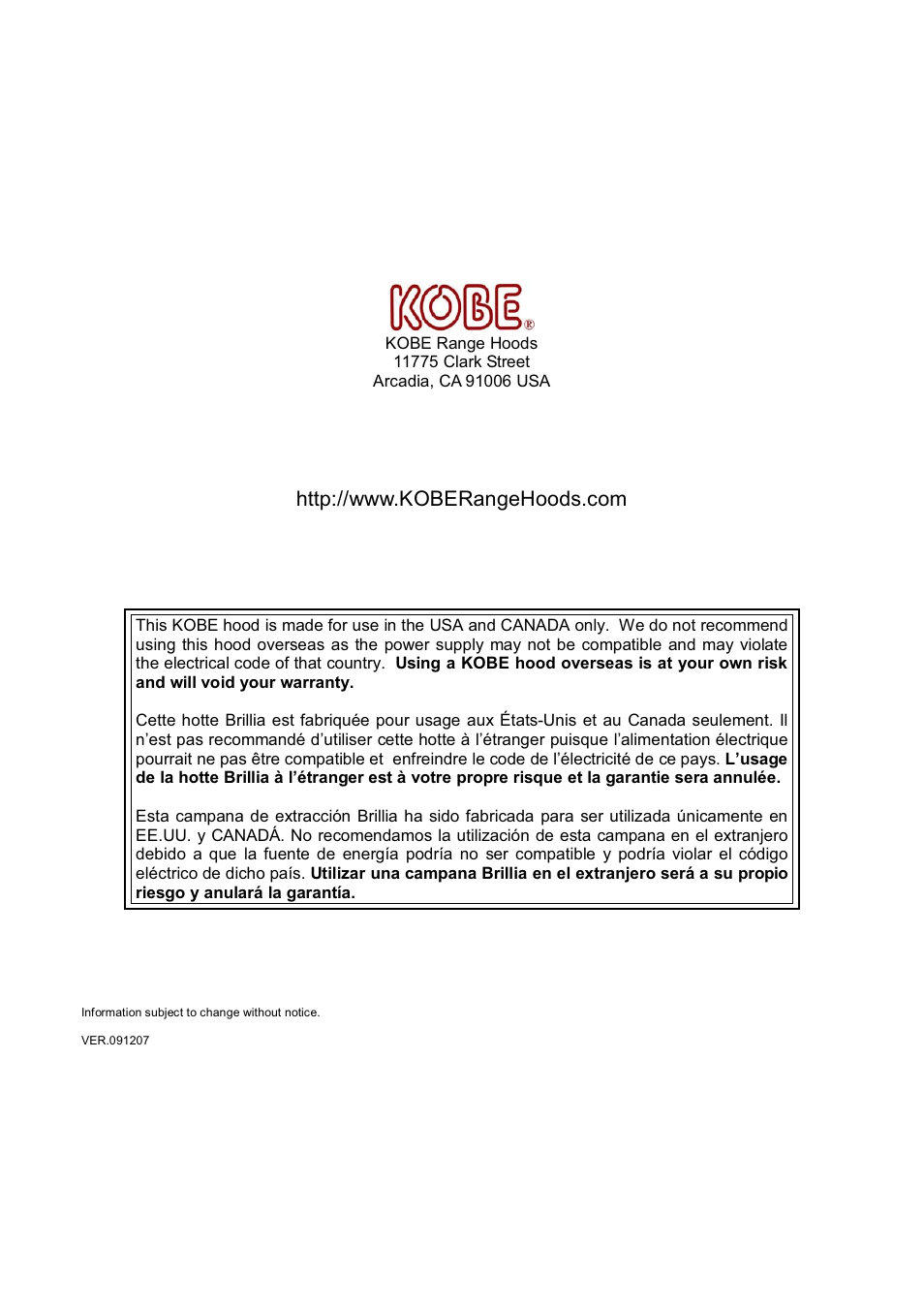 Kobe Range Hoods CH-100 CH0030SQB User Manual | Page 84 / 84