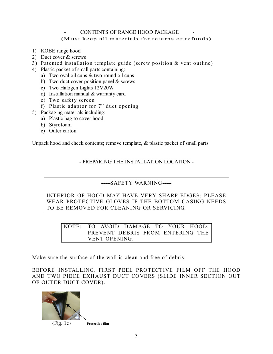 Kobe Range Hoods CH8036SQ User Manual | Page 4 / 19