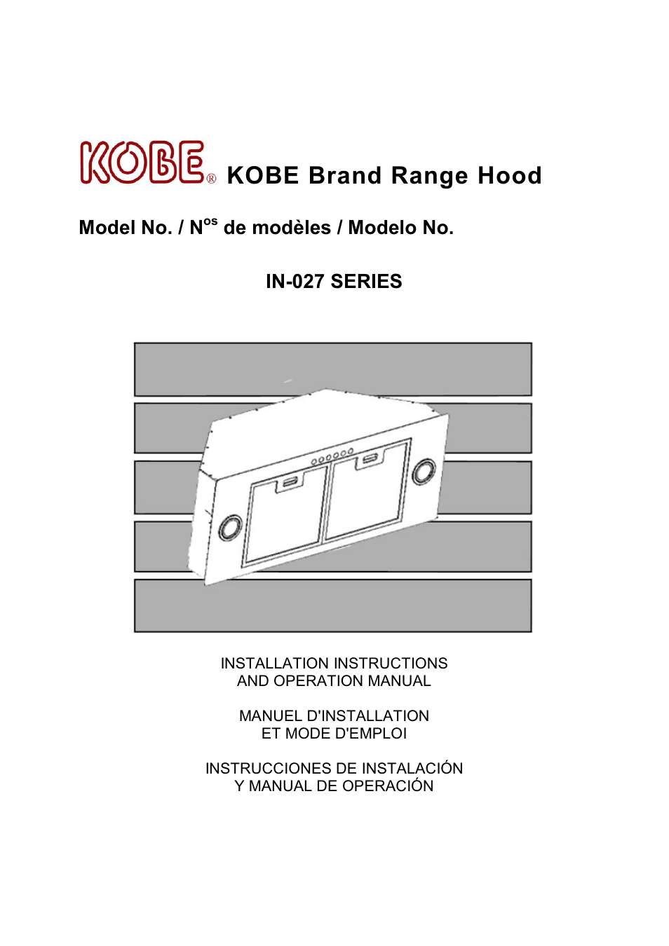 Kobe Range Hoods IN-027 User Manual | 69 pages