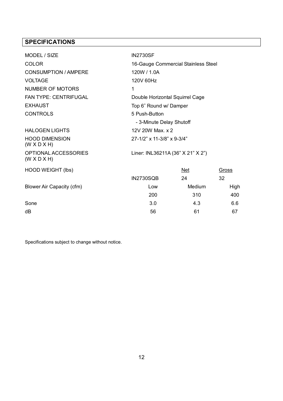 Kobe Range Hoods IN-027 User Manual | Page 14 / 69