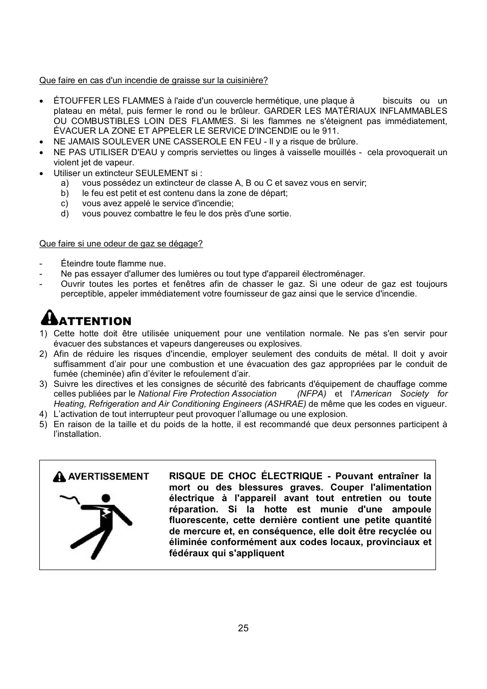 Attention | Kobe Range Hoods IN-027 User Manual | Page 27 / 69
