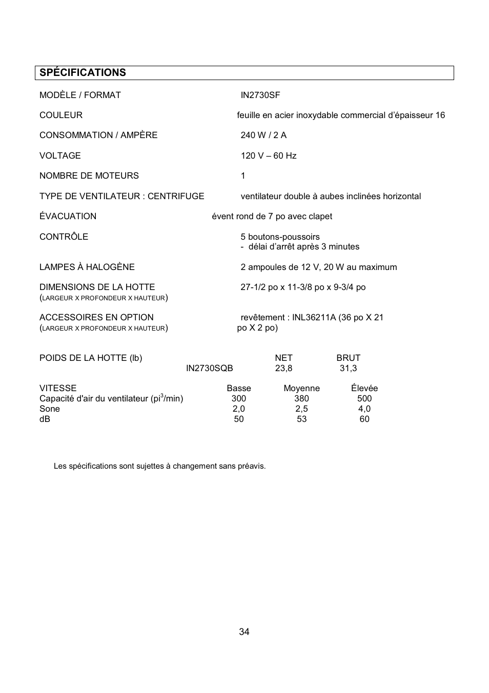 Kobe Range Hoods IN-027 User Manual | Page 36 / 69