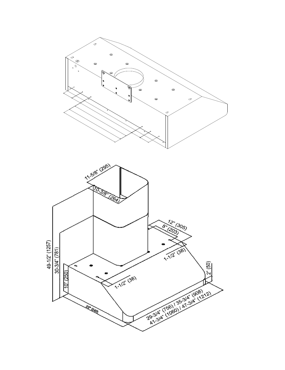 20 rear knockout holes | Kobe Range Hoods CH9648SQB User Manual | Page 22 / 35