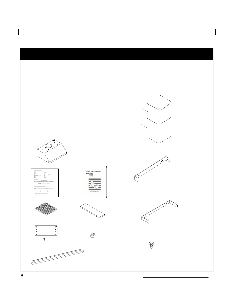Must keep all material for returns or refunds), Range hood box duct cover box (sold separately) | Kobe Range Hoods CH9648SQB User Manual | Page 5 / 35