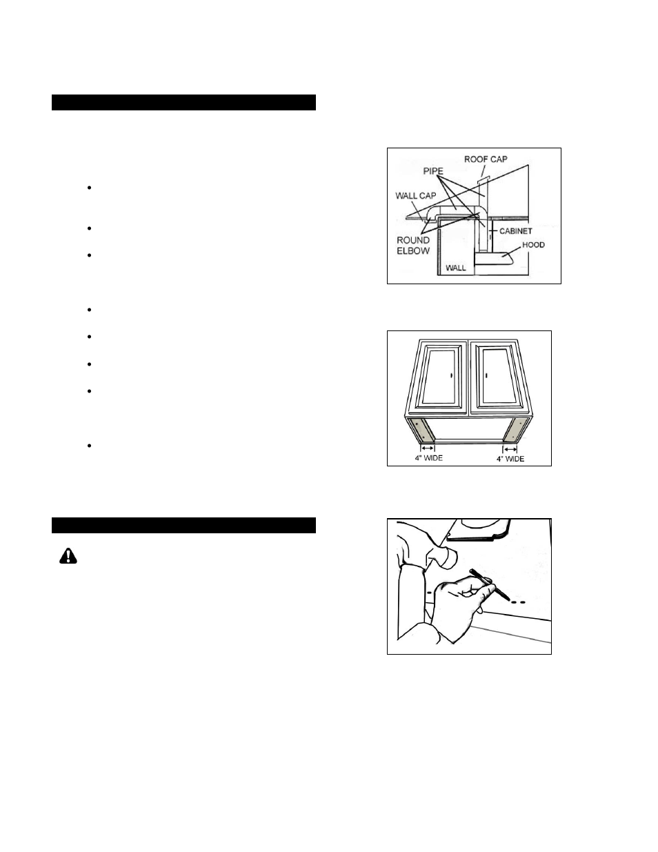 Caution | Kobe Range Hoods CH9648SQB User Manual | Page 8 / 35