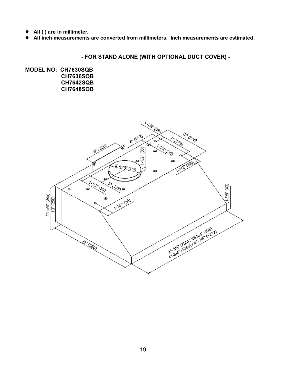 Kobe Range Hoods CH7630SQB User Manual | Page 21 / 109