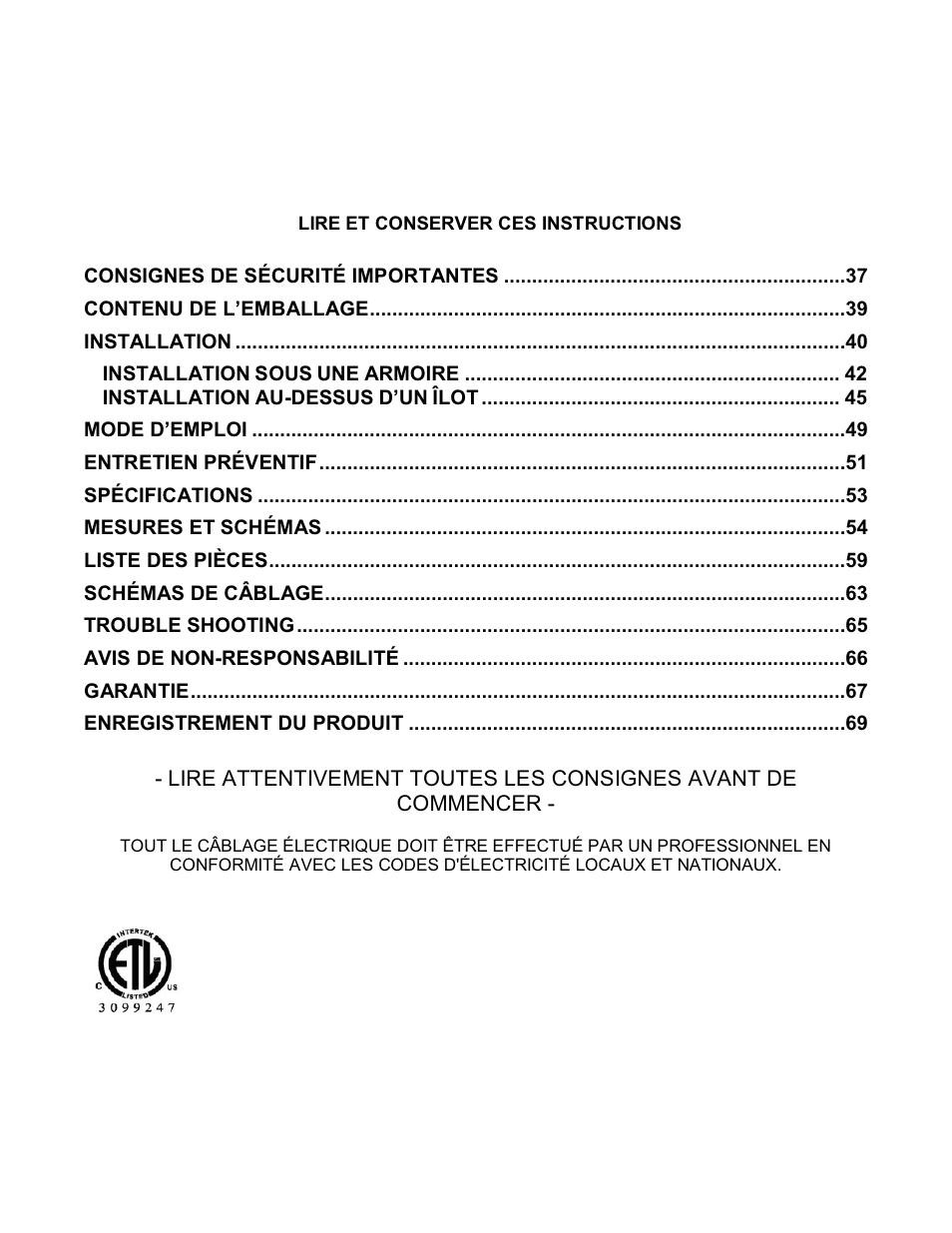 Kobe Range Hoods CH7630SQB User Manual | Page 38 / 109