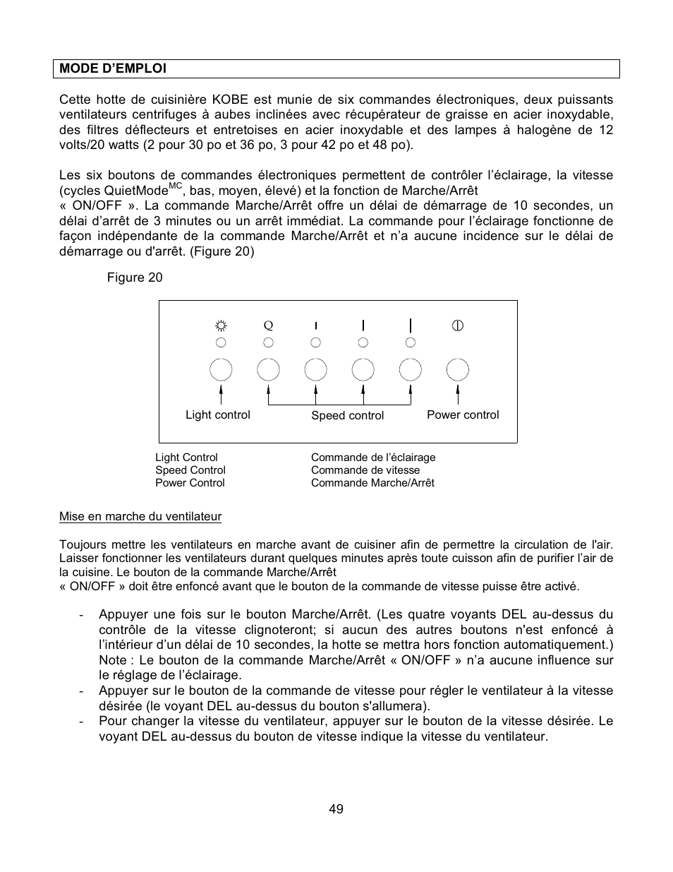 Kobe Range Hoods CH7630SQB User Manual | Page 51 / 109