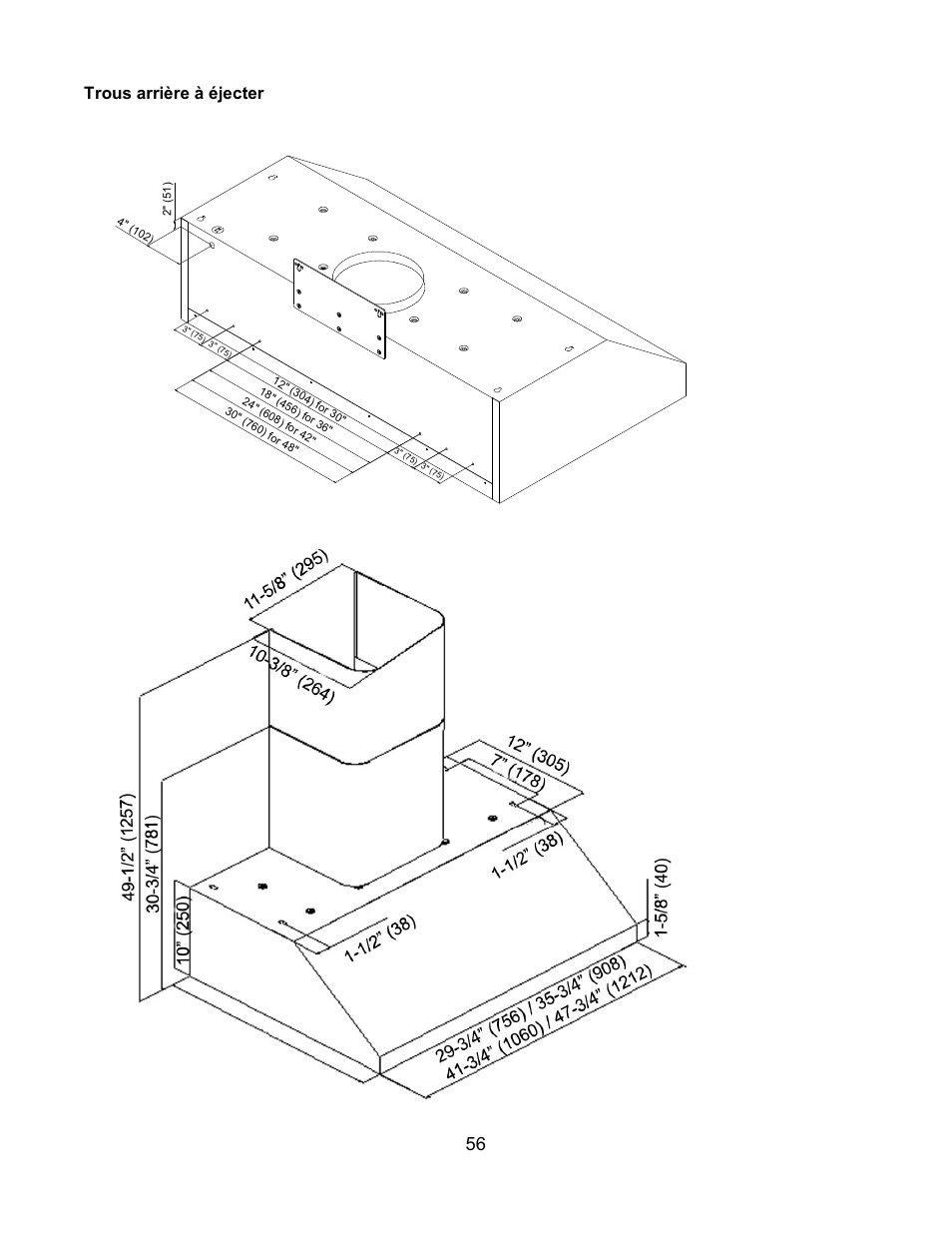 Trous arrière à éjecter | Kobe Range Hoods CH7630SQB User Manual | Page 58 / 109