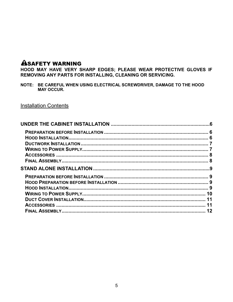 Kobe Range Hoods CH7630SQB User Manual | Page 7 / 109