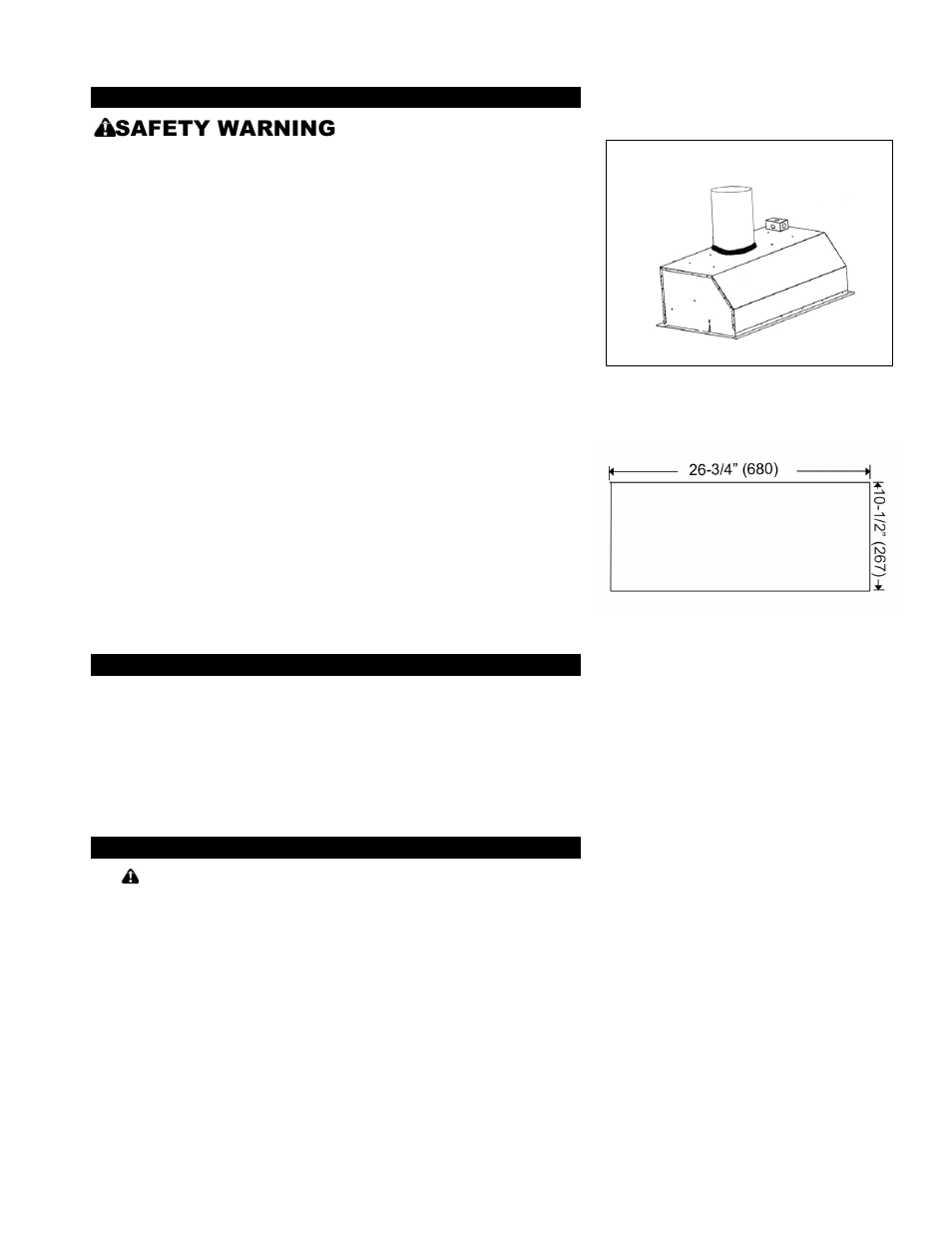 Safety warning, Caution | Kobe Range Hoods IN2730SF User Manual | Page 8 / 23