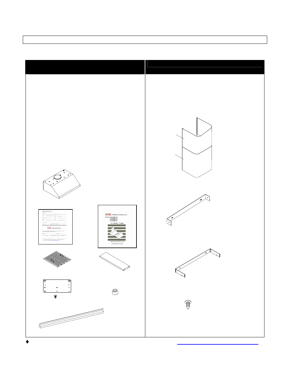 Must keep all material for returns or refunds), Range hood box duct cover box (sold separately) | Kobe Range Hoods CH7648SQB User Manual | Page 5 / 35