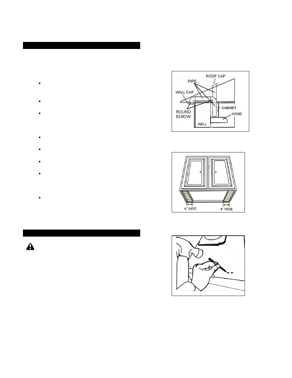 Caution | Kobe Range Hoods CH7648SQB User Manual | Page 8 / 35