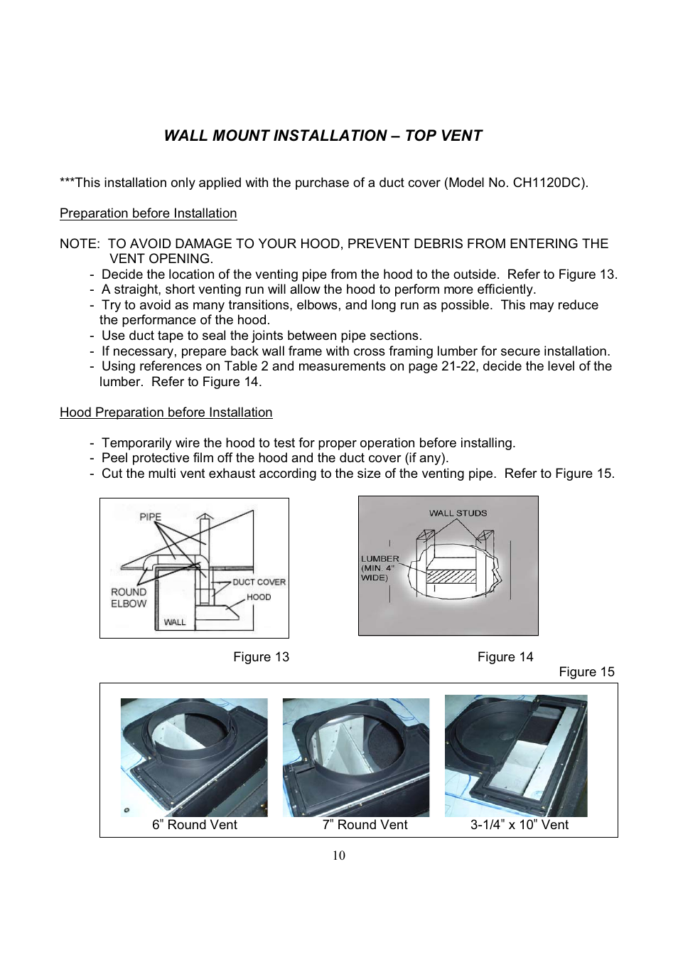 Kobe Range Hoods CH7742SQB User Manual | Page 12 / 108