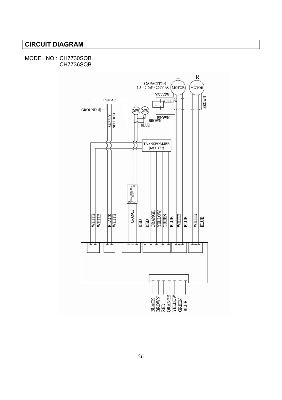 Circuit diagram | Kobe Range Hoods CH7742SQB User Manual | Page 28 / 108