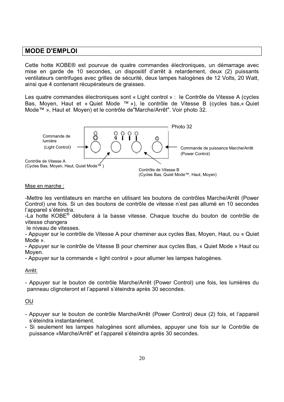 Mode d'emploi | Kobe Range Hoods CH7742SQB User Manual | Page 54 / 108