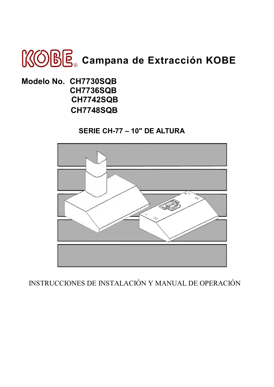 Campana de extracción kobe | Kobe Range Hoods CH7742SQB User Manual | Page 73 / 108