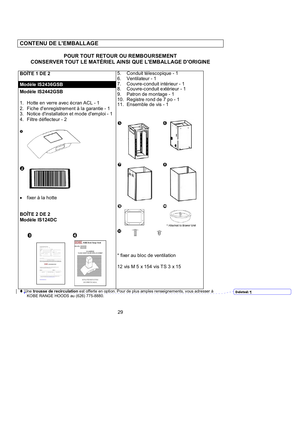 Kobe Range Hoods ISLAND GLASS CANOPY WITH LCD SCREEN IS2442GSB User Manual | Page 31 / 78