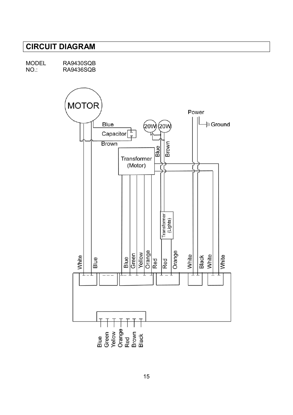 Circuit diagram | Kobe Range Hoods RA9430SQB User Manual | Page 17 / 71