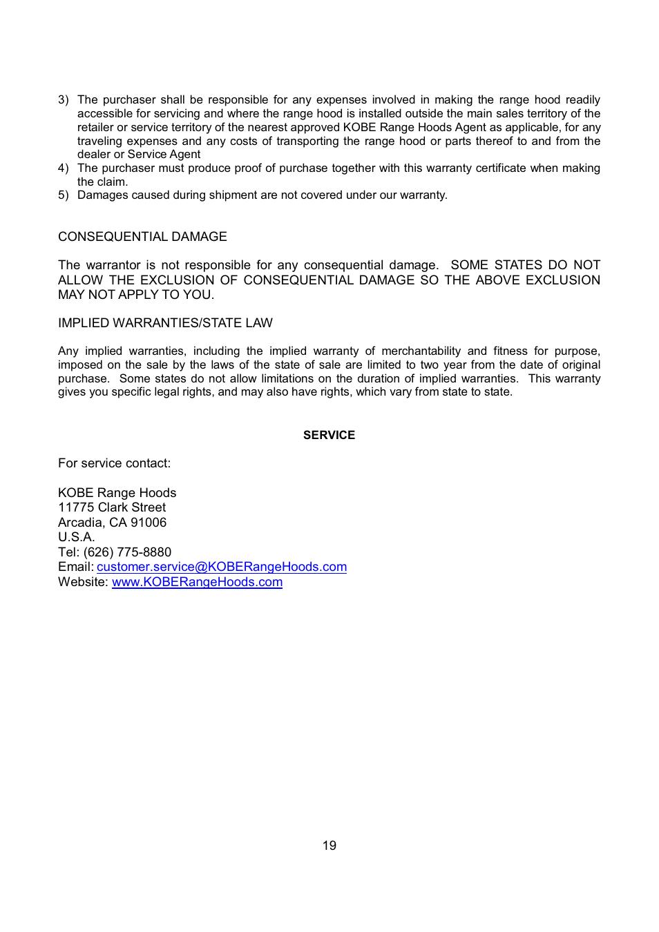 Kobe Range Hoods RA9430SQB User Manual | Page 21 / 71