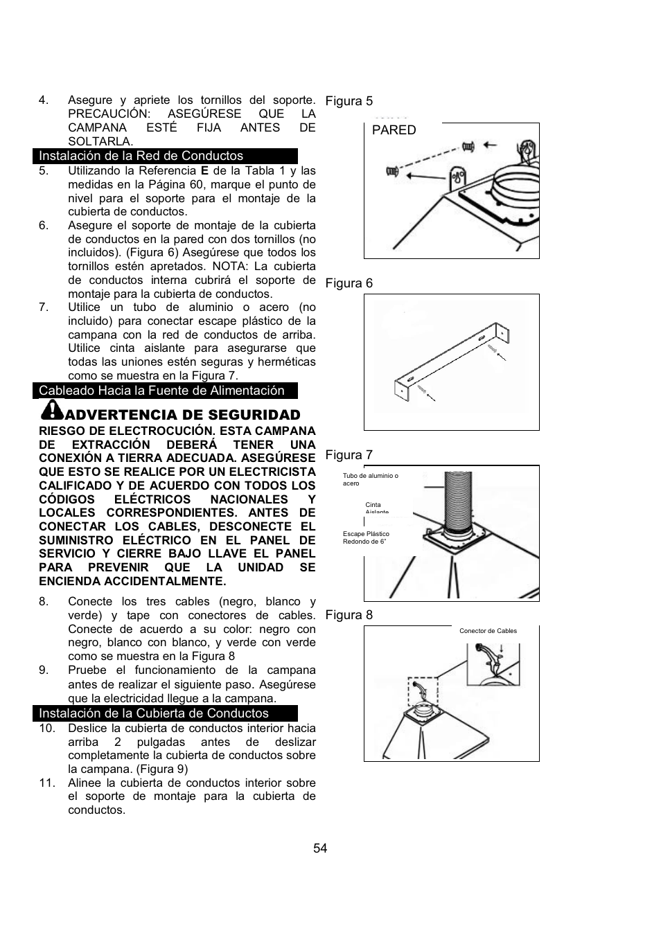 Advertencia de seguridad | Kobe Range Hoods RA9430SQB User Manual | Page 56 / 71