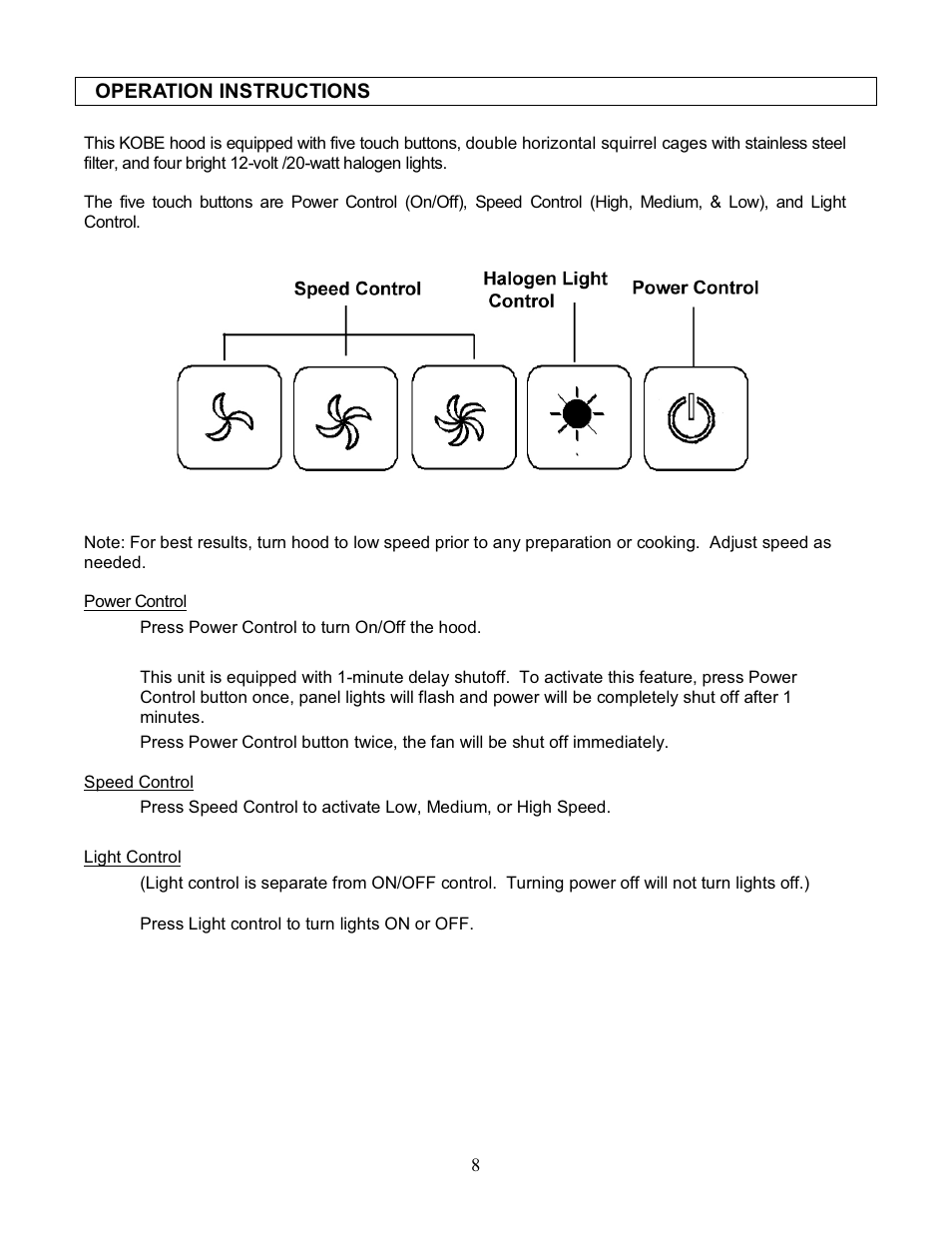 Kobe Range Hoods IS2042GS User Manual | Page 10 / 72