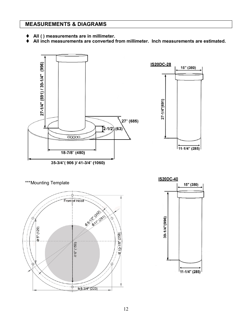 Kobe Range Hoods IS2042GS User Manual | Page 14 / 72