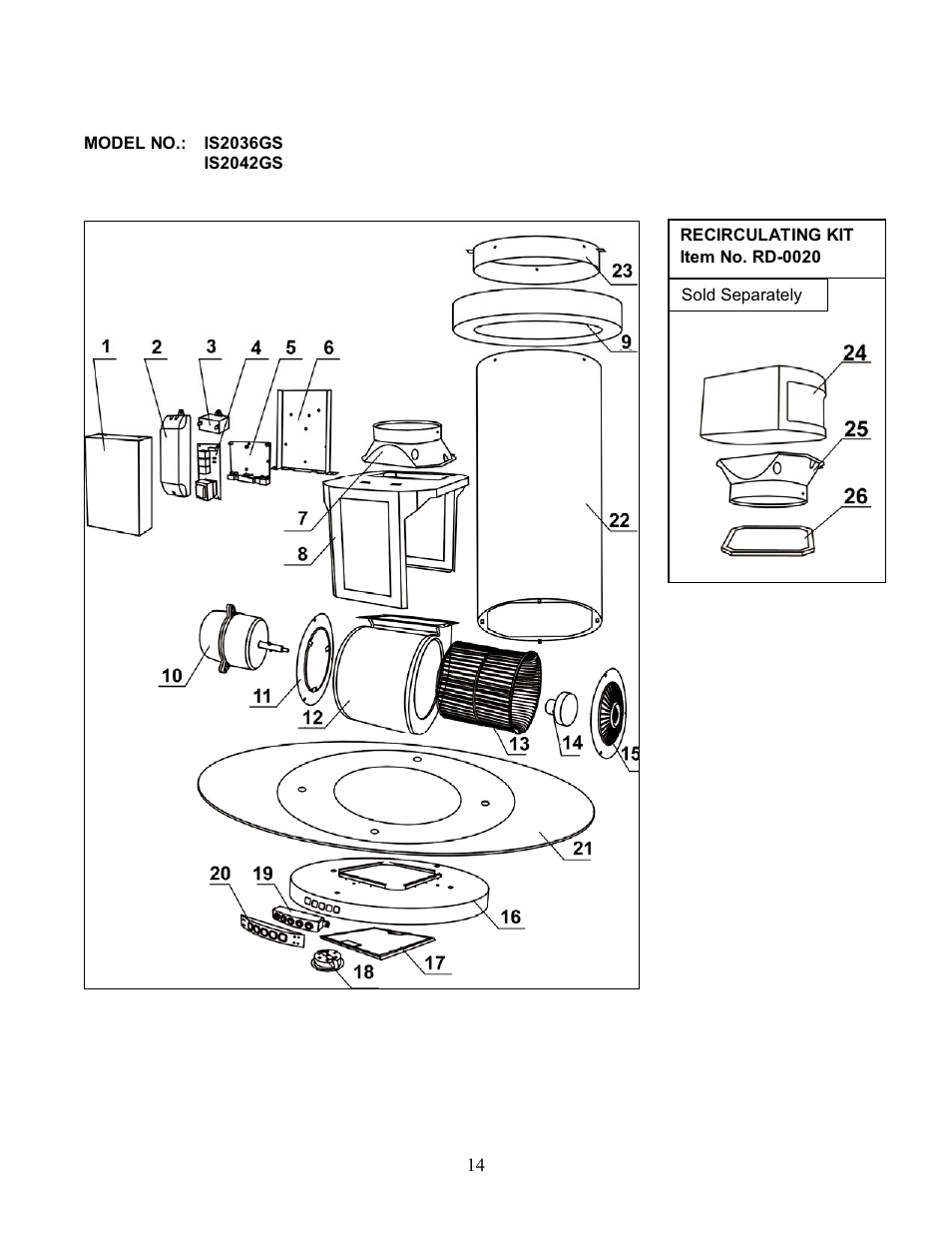 Kobe Range Hoods IS2042GS User Manual | Page 16 / 72