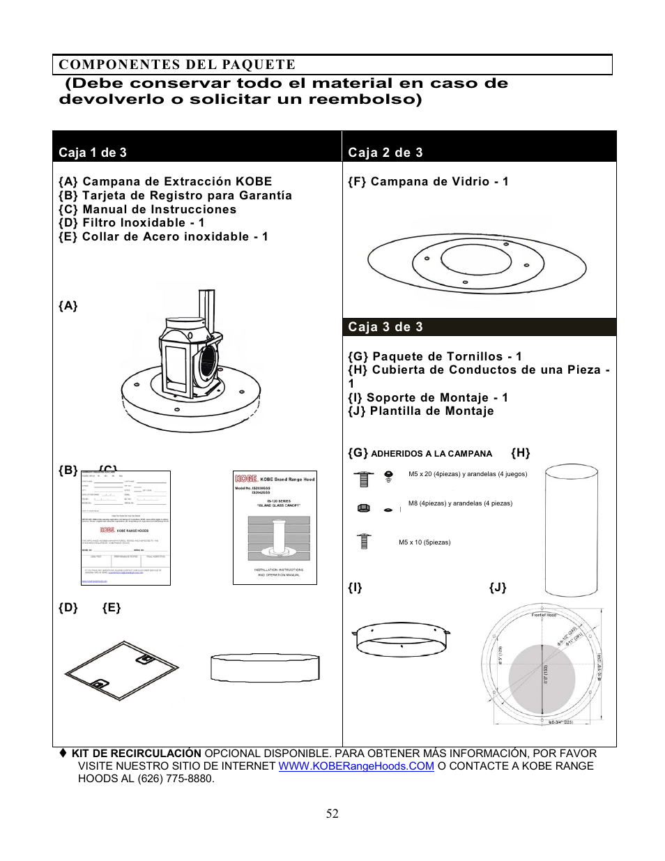 Kobe Range Hoods IS2042GS User Manual | Page 54 / 72