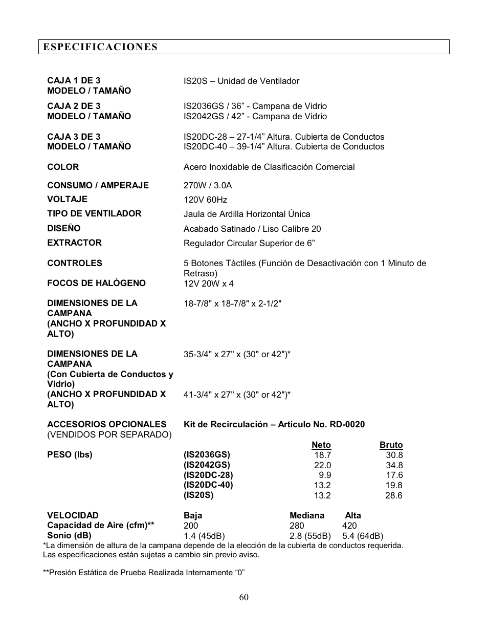 Kobe Range Hoods IS2042GS User Manual | Page 62 / 72
