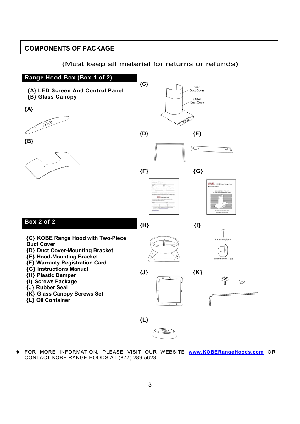 Kobe Range Hoods CX1842GS-8 User Manual | Page 5 / 75