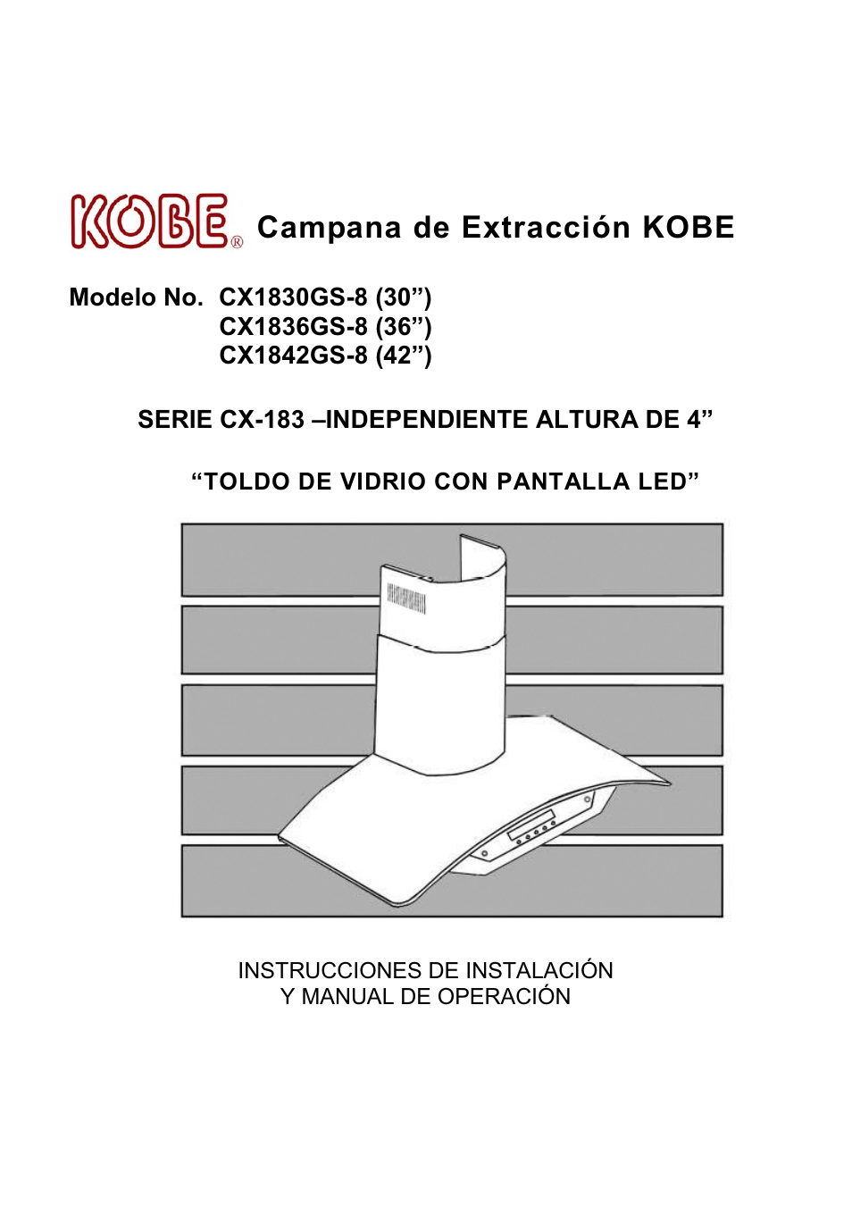 Campana de extracción kobe | Kobe Range Hoods CX1842GS-8 User Manual | Page 51 / 75