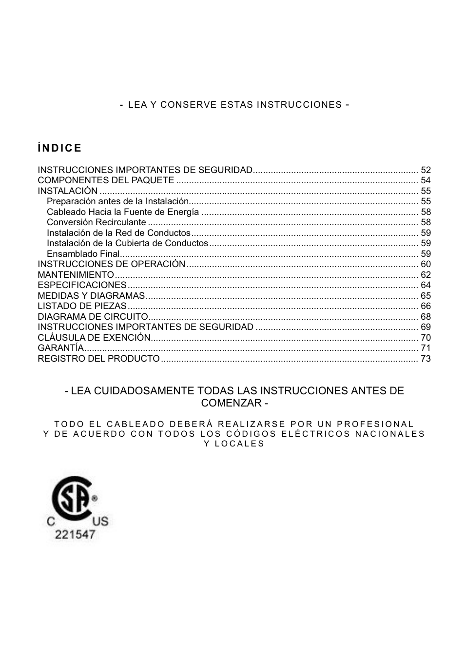 Kobe Range Hoods CX1842GS-8 User Manual | Page 52 / 75