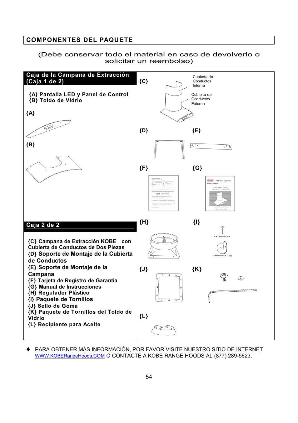 Kobe Range Hoods CX1842GS-8 User Manual | Page 55 / 75