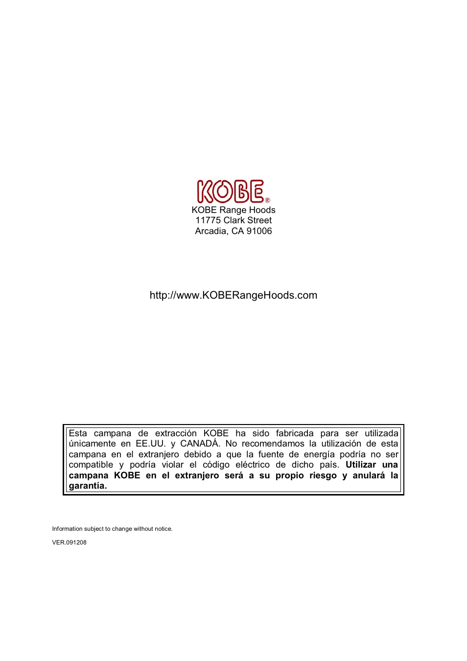 Kobe Range Hoods CX1842GS-8 User Manual | Page 75 / 75