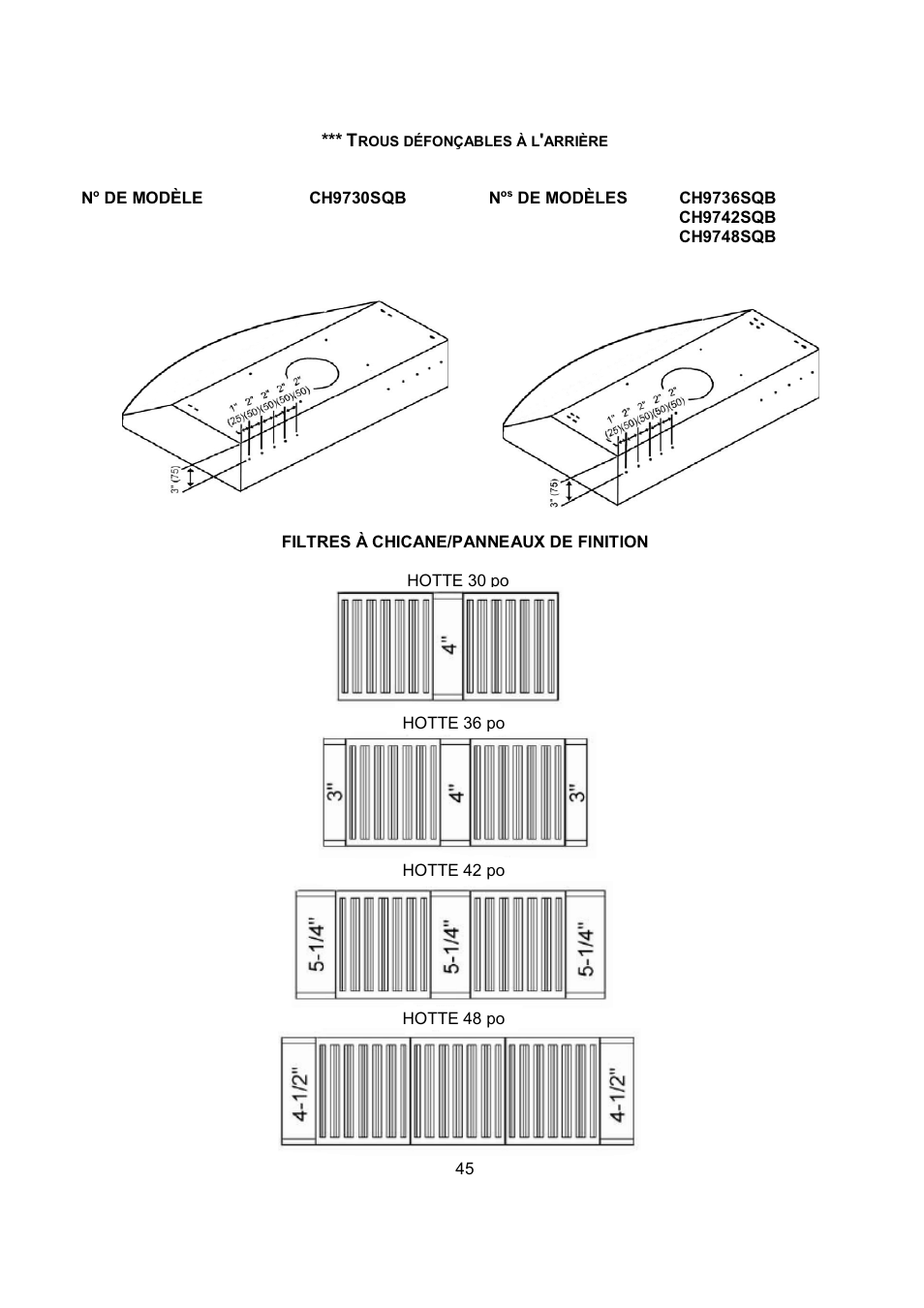 Kobe Range Hoods CH9748SQB User Manual | Page 47 / 87