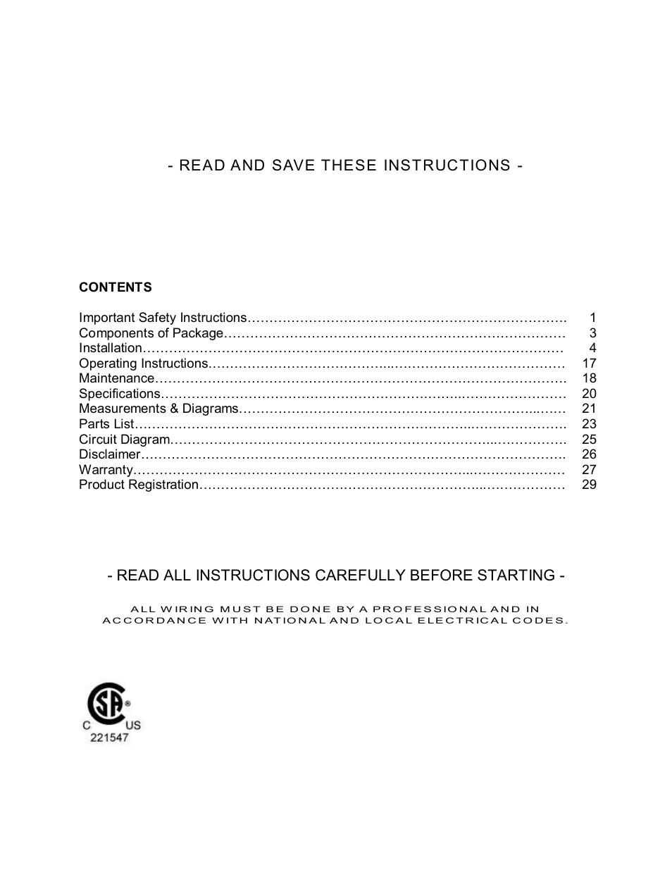 Kobe Range Hoods CH2236SQ User Manual | Page 2 / 31