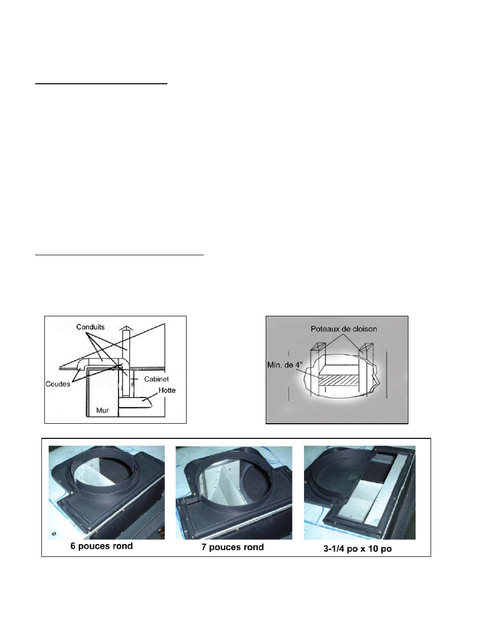 Installation sous un îlot - conduit supérieur | Kobe Range Hoods CH7948SQB User Manual | Page 46 / 102