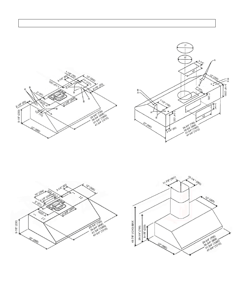 Medidas y diagramas | Kobe Range Hoods CH7948SQB User Manual | Page 90 / 102